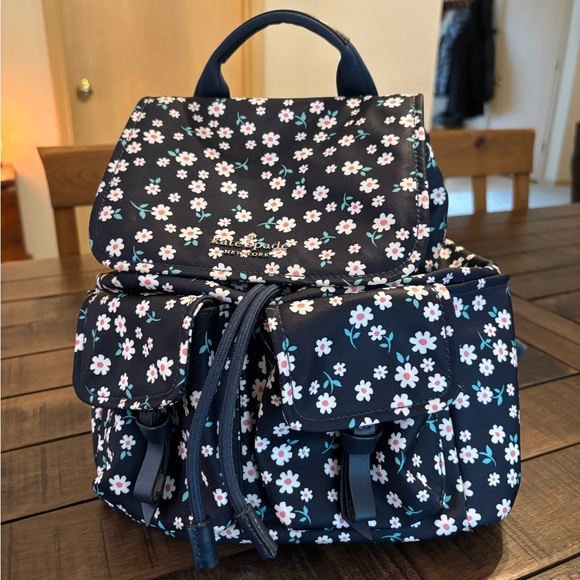 Kate Spade Handbags - Kate Spade Navy Floral Print Backpack